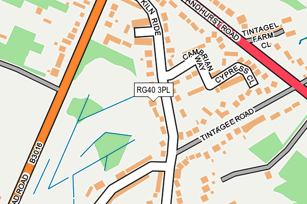 RG40 3PL map - OS OpenMap – Local (Ordnance Survey)