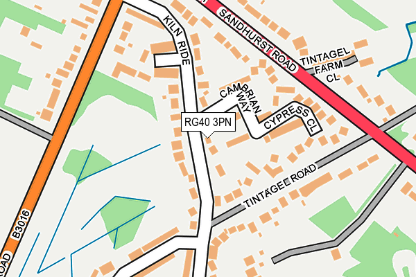 RG40 3PN map - OS OpenMap – Local (Ordnance Survey)