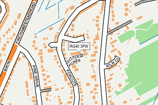 RG40 3PW map - OS OpenMap – Local (Ordnance Survey)