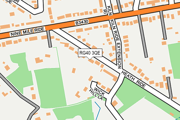 RG40 3QE map - OS OpenMap – Local (Ordnance Survey)