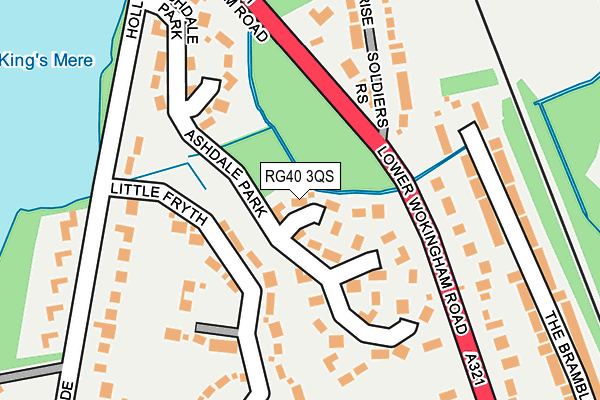 RG40 3QS map - OS OpenMap – Local (Ordnance Survey)