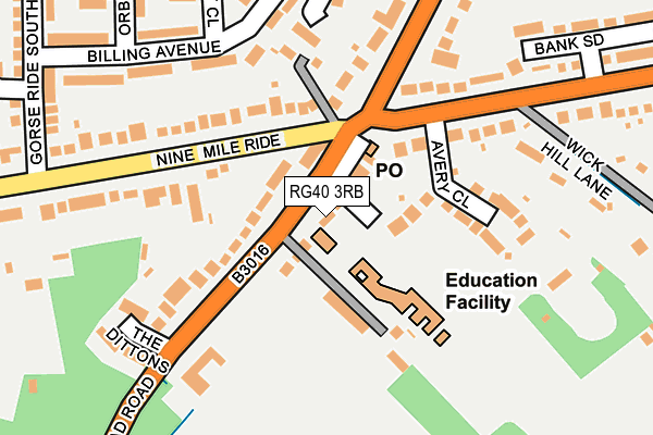 RG40 3RB map - OS OpenMap – Local (Ordnance Survey)