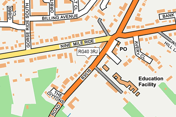 RG40 3RJ map - OS OpenMap – Local (Ordnance Survey)