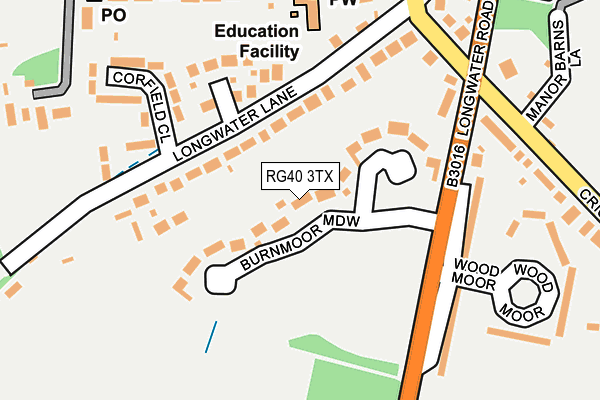 RG40 3TX map - OS OpenMap – Local (Ordnance Survey)