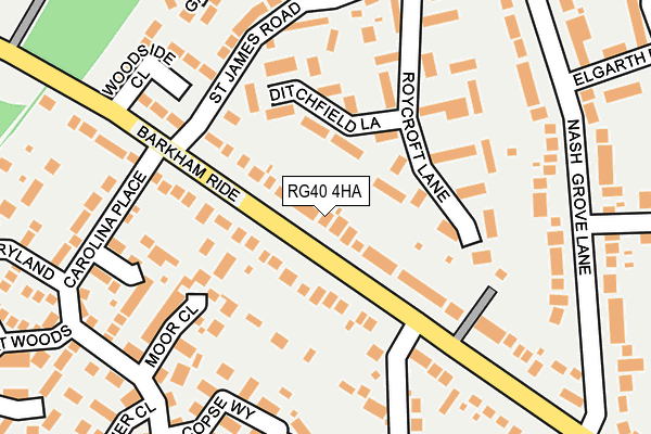RG40 4HA map - OS OpenMap – Local (Ordnance Survey)