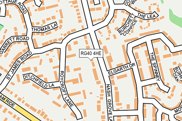 RG40 4HE map - OS OpenMap – Local (Ordnance Survey)
