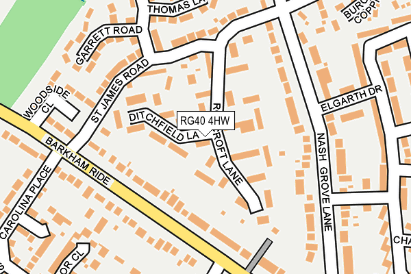 RG40 4HW map - OS OpenMap – Local (Ordnance Survey)