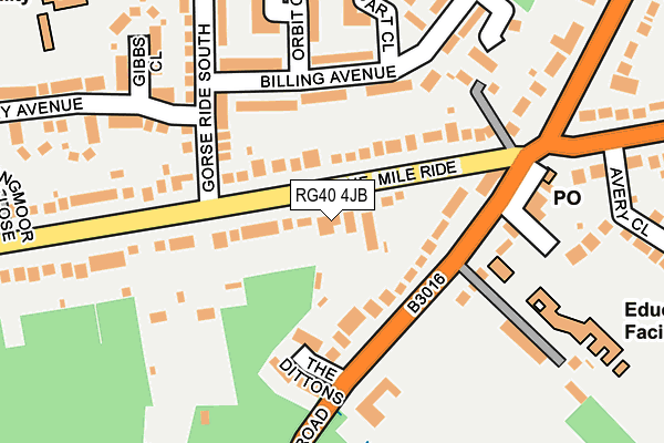 RG40 4JB map - OS OpenMap – Local (Ordnance Survey)