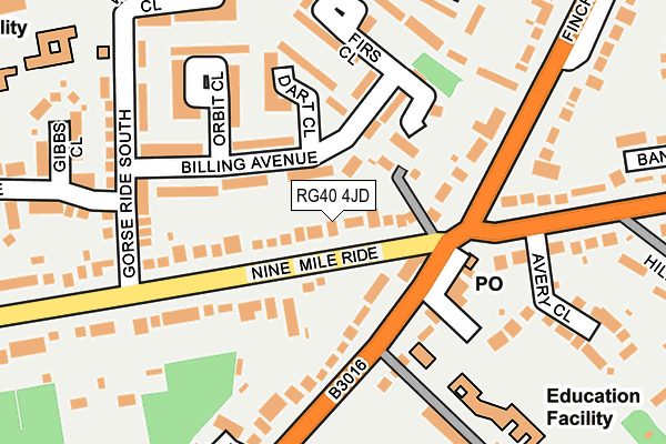 RG40 4JD map - OS OpenMap – Local (Ordnance Survey)