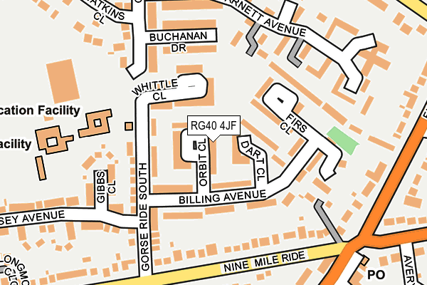 RG40 4JF map - OS OpenMap – Local (Ordnance Survey)