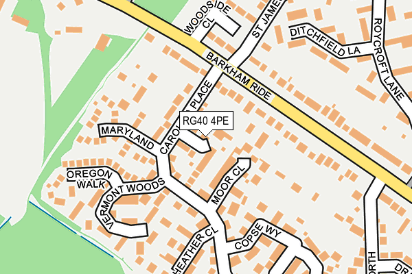 RG40 4PE map - OS OpenMap – Local (Ordnance Survey)