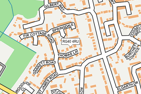 RG40 4RU map - OS OpenMap – Local (Ordnance Survey)