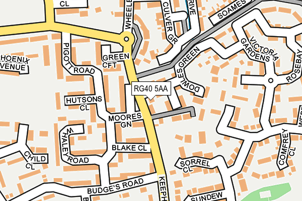 RG40 5AA map - OS OpenMap – Local (Ordnance Survey)
