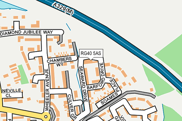 RG40 5AS map - OS OpenMap – Local (Ordnance Survey)