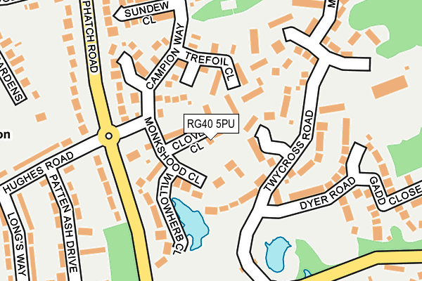 RG40 5PU map - OS OpenMap – Local (Ordnance Survey)