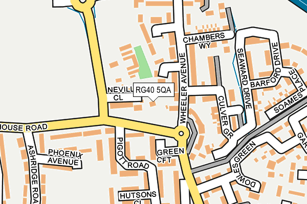 RG40 5QA map - OS OpenMap – Local (Ordnance Survey)