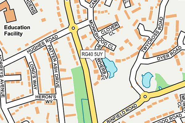 RG40 5UY map - OS OpenMap – Local (Ordnance Survey)