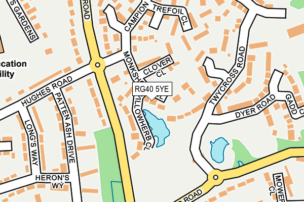 RG40 5YE map - OS OpenMap – Local (Ordnance Survey)