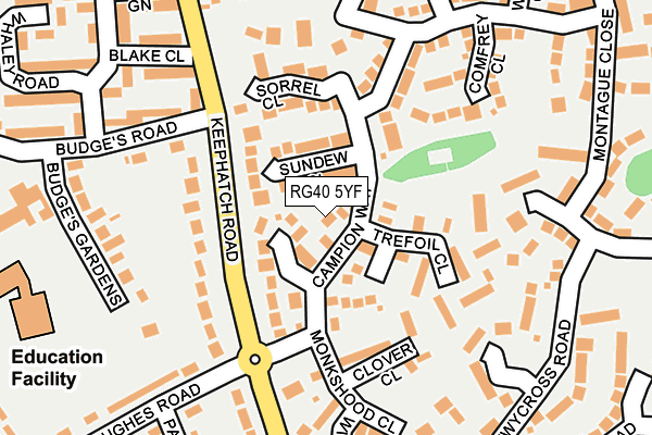 RG40 5YF map - OS OpenMap – Local (Ordnance Survey)