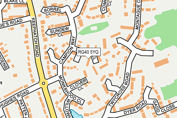 RG40 5YQ map - OS OpenMap – Local (Ordnance Survey)