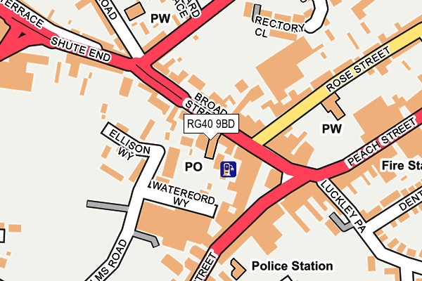 RG40 9BD map - OS OpenMap – Local (Ordnance Survey)