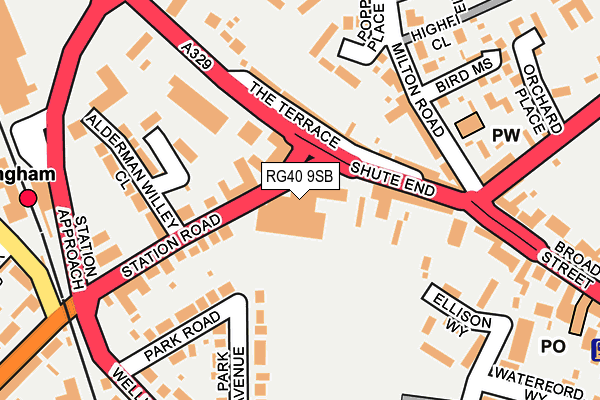 RG40 9SB map - OS OpenMap – Local (Ordnance Survey)