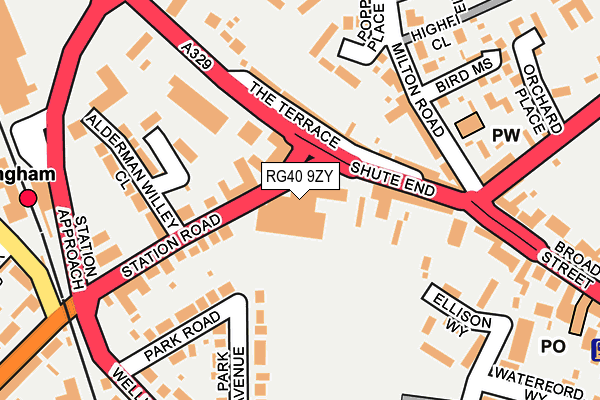 RG40 9ZY map - OS OpenMap – Local (Ordnance Survey)