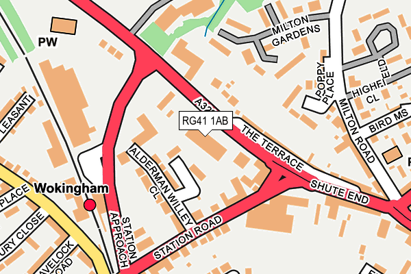 RG41 1AB map - OS OpenMap – Local (Ordnance Survey)