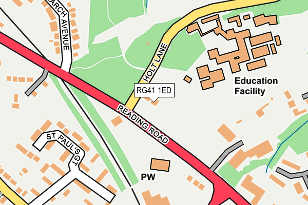 RG41 1ED map - OS OpenMap – Local (Ordnance Survey)