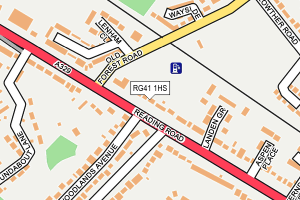 RG41 1HS map - OS OpenMap – Local (Ordnance Survey)