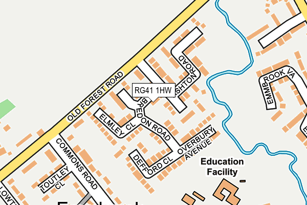 RG41 1HW map - OS OpenMap – Local (Ordnance Survey)