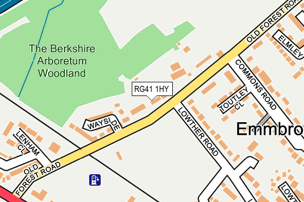 RG41 1HY map - OS OpenMap – Local (Ordnance Survey)