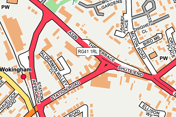 RG41 1RL map - OS OpenMap – Local (Ordnance Survey)