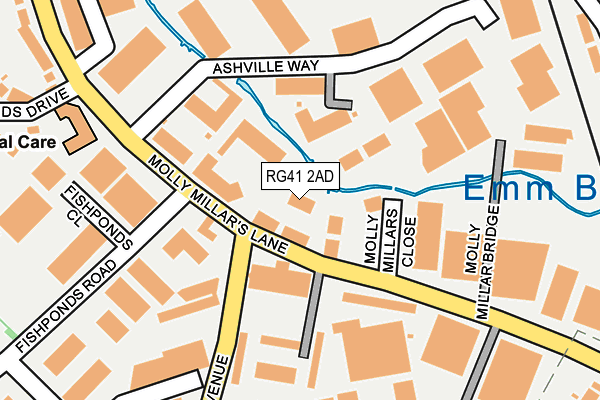 RG41 2AD map - OS OpenMap – Local (Ordnance Survey)