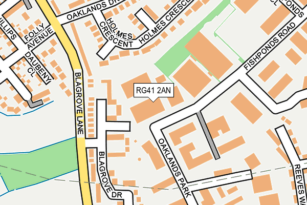 RG41 2AN map - OS OpenMap – Local (Ordnance Survey)