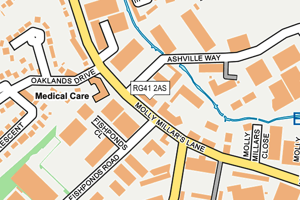 RG41 2AS map - OS OpenMap – Local (Ordnance Survey)