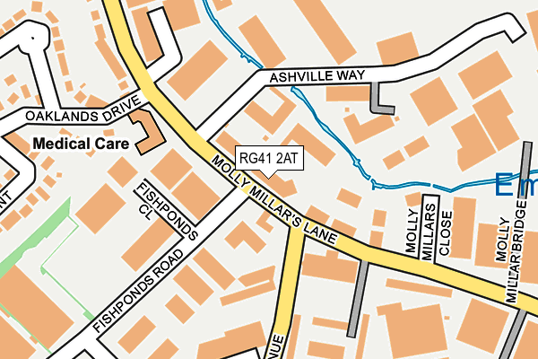 RG41 2AT map - OS OpenMap – Local (Ordnance Survey)