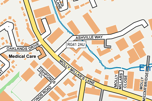 RG41 2AU map - OS OpenMap – Local (Ordnance Survey)