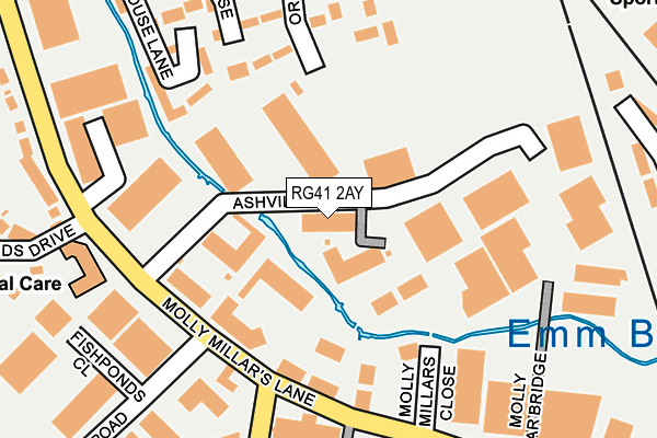 RG41 2AY map - OS OpenMap – Local (Ordnance Survey)