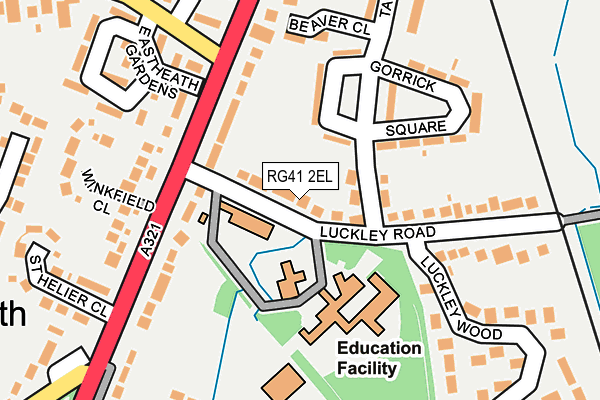 RG41 2EL map - OS OpenMap – Local (Ordnance Survey)