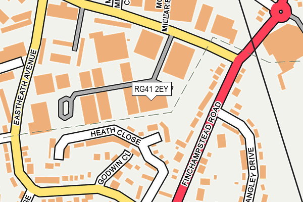 RG41 2EY map - OS OpenMap – Local (Ordnance Survey)