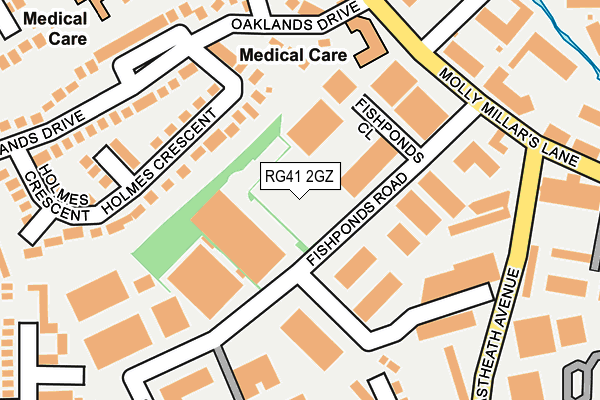 RG41 2GZ map - OS OpenMap – Local (Ordnance Survey)