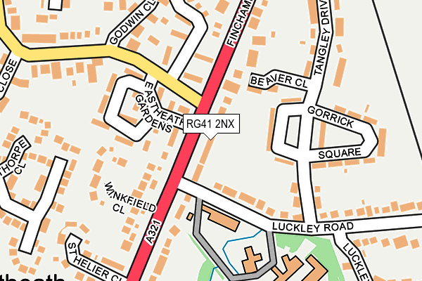 RG41 2NX map - OS OpenMap – Local (Ordnance Survey)