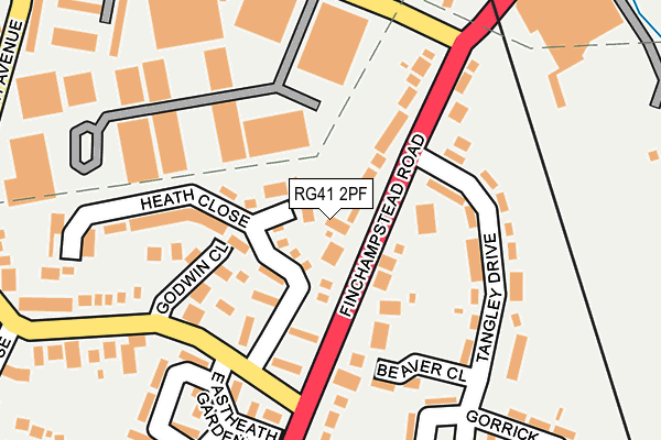 RG41 2PF map - OS OpenMap – Local (Ordnance Survey)