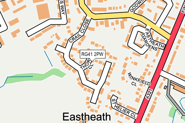 RG41 2PW map - OS OpenMap – Local (Ordnance Survey)