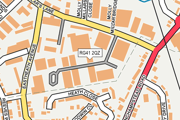 RG41 2QZ map - OS OpenMap – Local (Ordnance Survey)