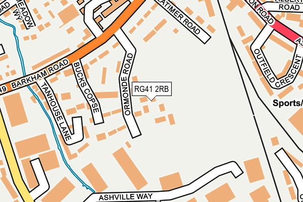 RG41 2RB map - OS OpenMap – Local (Ordnance Survey)