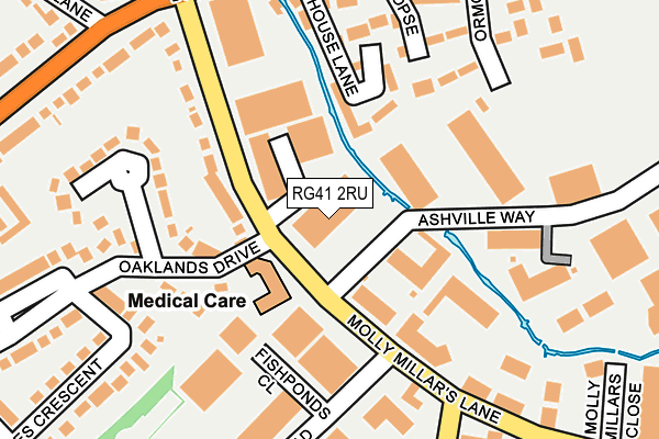 RG41 2RU map - OS OpenMap – Local (Ordnance Survey)