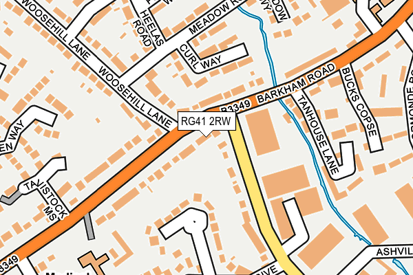 RG41 2RW map - OS OpenMap – Local (Ordnance Survey)