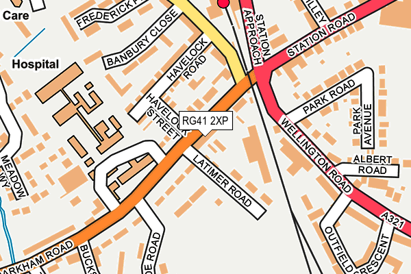 RG41 2XP map - OS OpenMap – Local (Ordnance Survey)